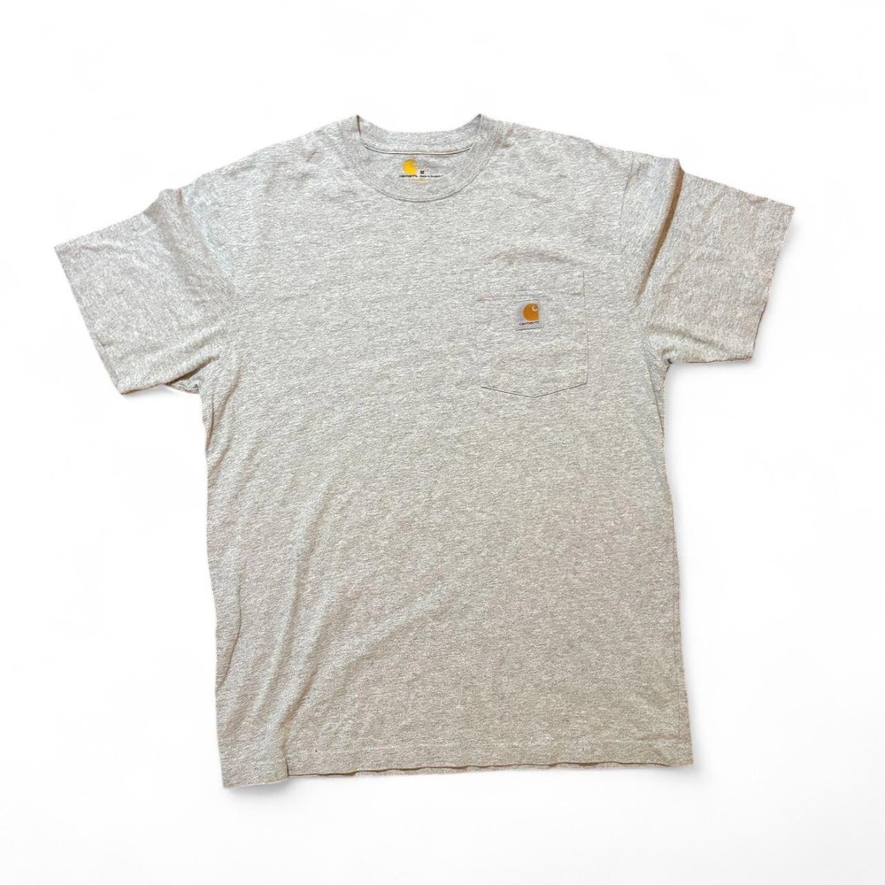 Carhartt Pocket T-Shirt Gray Original Fit Mens Medium K87 Heavyweight Tee